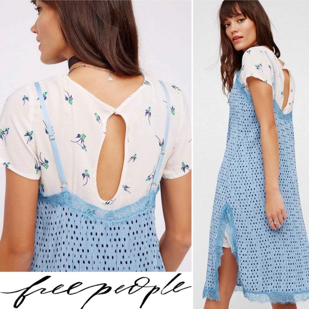 Free People Margot 2fer Slip Polka Dot Dress Set